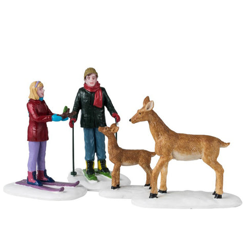 LEMAX Set of 4 "Friendly Wildlife" characters in resin H7.1 x 12.9 x 6.5 cm