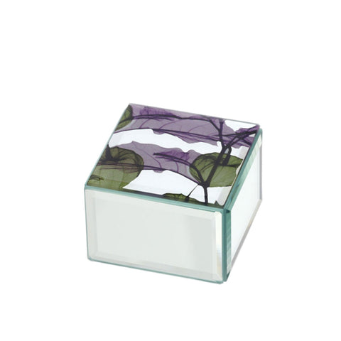 Hervit Cofanetto in legno/specchio verde "Alkekengi" 7x7xH5 cm - Angelica Home Stabia