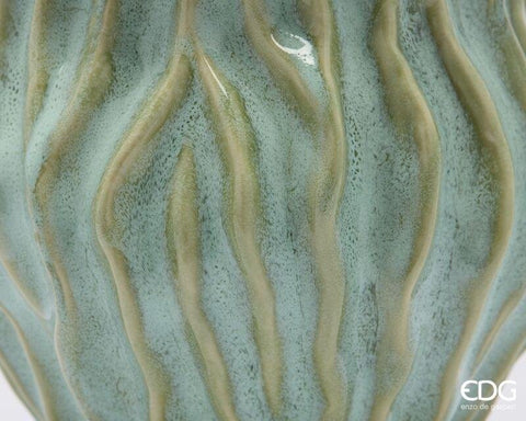 EDG Enzo de Gasperi Vaso anfora in ceramica verde salvia "Freaky" D18.5xH18 cm