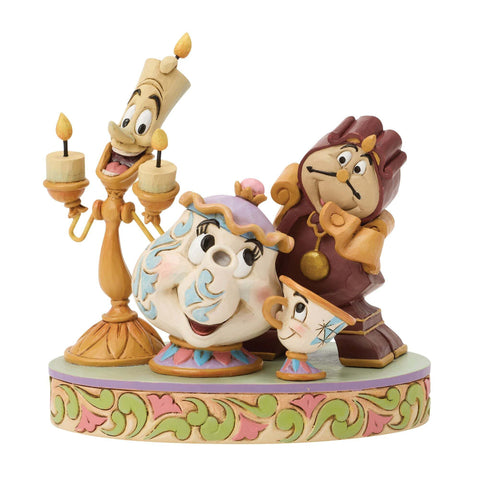 Enesco Disney Statuina Lumiere, Mrs Potts, Chip E Tockins H11.5 cm