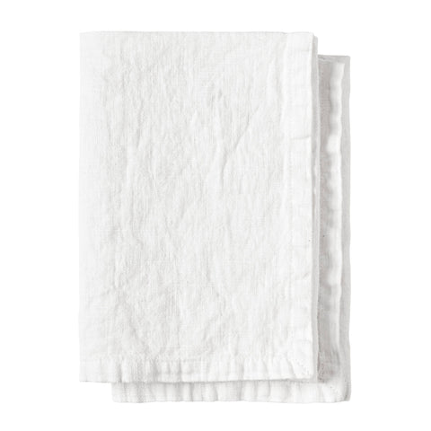 Lot de 2 serviettes en lin « Graphite » blanc perle 45 x 45 cm 2 variantes (2 unités)