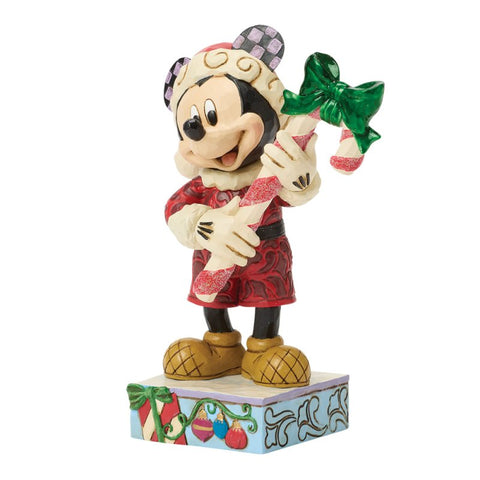 Enesco Disney Jim Shore Statuina Topolino Candy Cane in resina 9x5xH13.5 cm