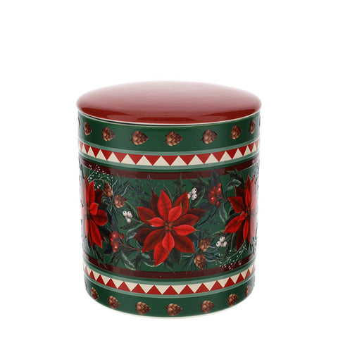 CONTENITORE CERAM.POINSETTIA DIA.11X12CM