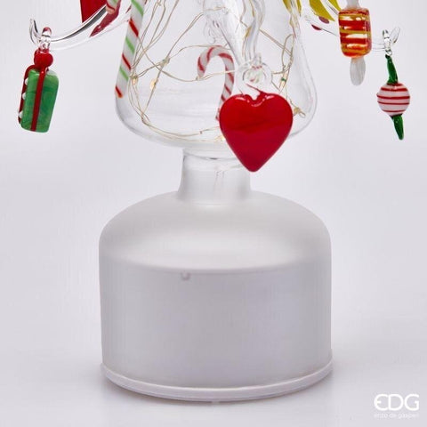 EDG Albero di natale in vetro con LED e movimento D9 H36 cm