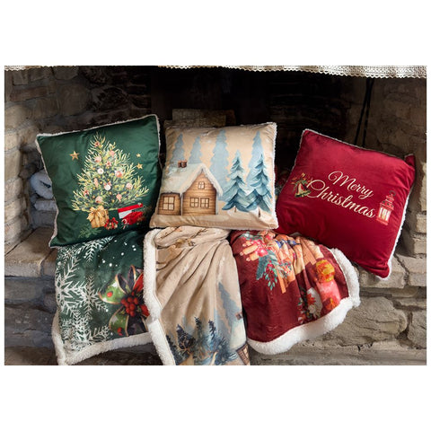 L'Atelier 17 Housse de Coussin de Noël "W Il Natale" 3 variantes (1pc)