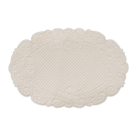 Blanc Mariclò Centrotavola ovale in cotone naturale "Carmen" 45x70 cm