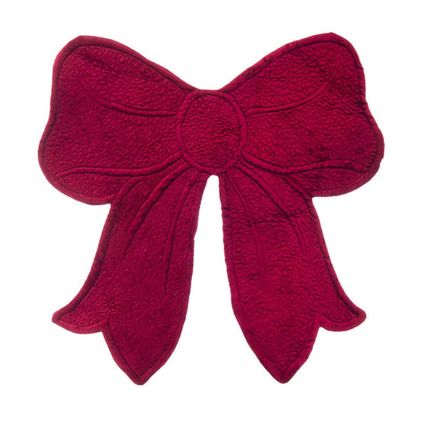 Blanc Mariclò Set 2 tovagliette fiocco di natale in cotone rosso "Velluto Collection" 35x50 cm