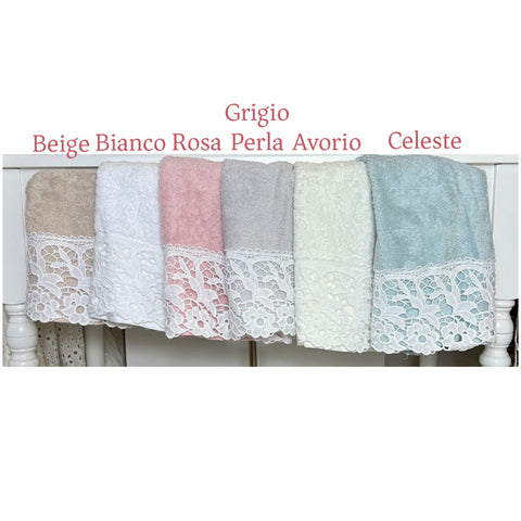 L'Atelier 17 Lot de 2 serviettes en coton Shabby Chic "Prato Fiorito" 6 variantes (1pc)