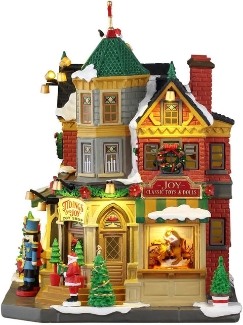 LEMAX Edificio con luci led "Tidings And Joy" H23.5x22.5x18.5 cm