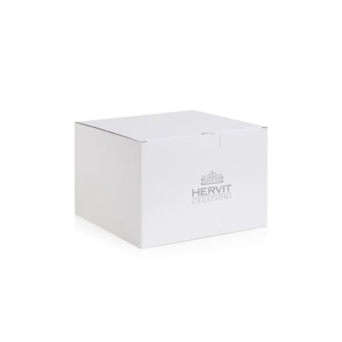 Hervit Centrotavola foglie in resina bianco/oro 24x39xH17 cm