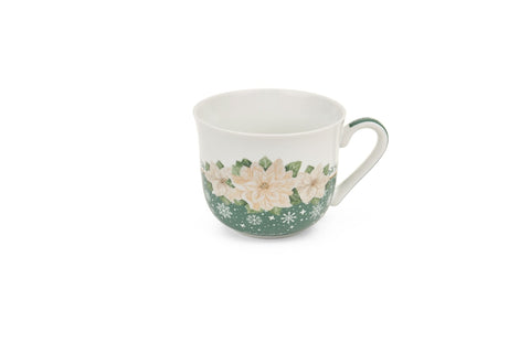 Nuvole di stoffa Tazza natalizia "SILENT GOLD" in ceramica verde 370 ml 2 varianti (1 unità)