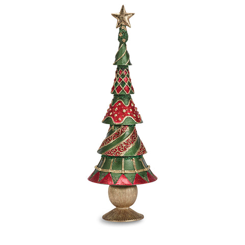 Sapin de Noël Henriette "Arlequin" en résine H43 cm