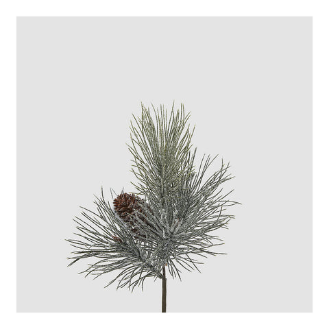EDG Snowy pine branch with cones, synthetic decoration H36 cm
