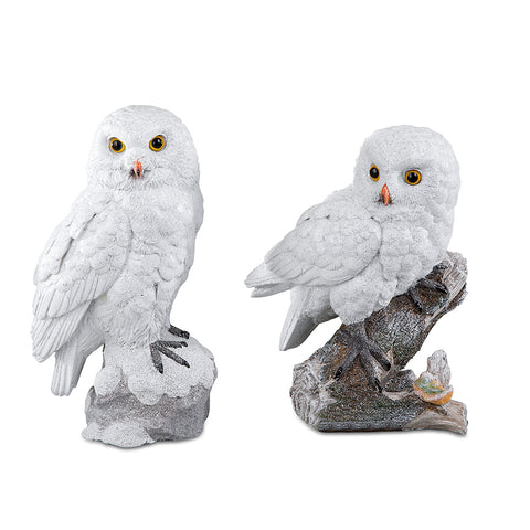 Formano Christmas Statuette Owl in stone 19xH22 cm 2 variants (1pc)