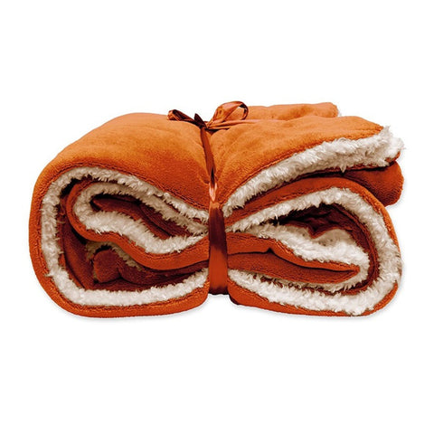 Plaid en fourrure orange Unique Living « Lars » 150 x 200 cm