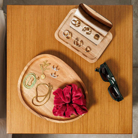 Estia Home Vassoio da portata ovale in legno "Allure" 26x21x2 cm