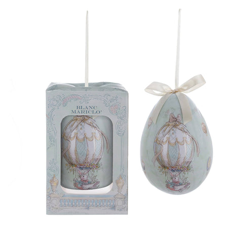 Blanc Mariclò Decoro uovo di pasqua da appendere con coniglio "Rococo" D14.3xH20 cm 4 varianti(1 unità) - Angelica Home Stabia