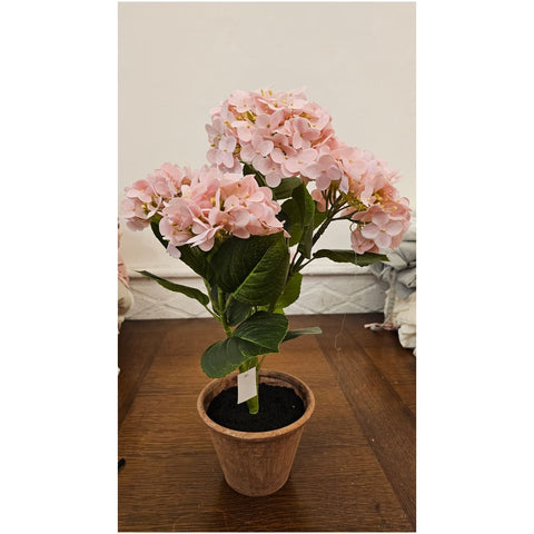 Fiori di Lena Piantina Fiore Ortensia sintetica artigianale 34x30xH50 cm 4 varianti(1 unità) - Angelica Home Stabia