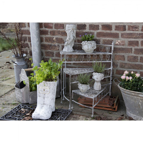 Clayre & Eef Stivali porta vaso per piante metallo 18x24x31/35 cm