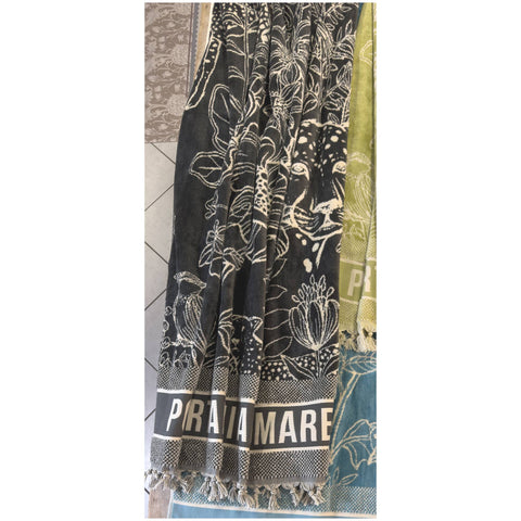 L'Atelier 17 Serviette de plage jacquard éponge + sac filet "Portami al Mare" 90x170 cm 4 variantes (1 unité)