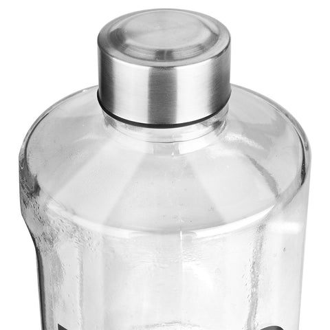 Estia Home Bottiglia per acqua in vetro con tappo in metallo 900 ml