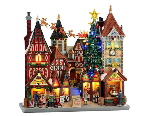 LEMAX Edificio Facciata illuminata "Christkindl Square" H27.5x28x11 cm