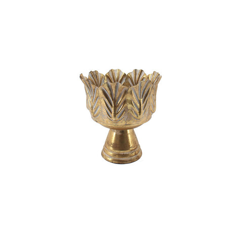 L'arte di Nacchi Alzatina decorativa in metallo oro con foglie 31x31xH32.5 cm
