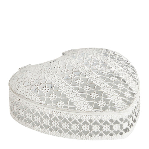 Mathilde M Antique Effect Metal Heart Jewelry Box 18.5x6 cm