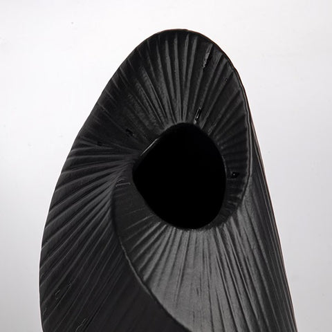 Eurolamp Vaso portafiori in ceramica nero 12,5x11,7xH23,5 cm