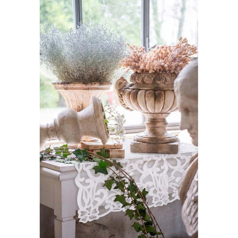 Blanc Mariclò Runner in cotone pizzo bianco "Lace Couture" 50x150 cm