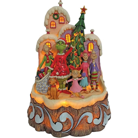 Figurine de Noël Grinch illuminée Enesco avec personnages « Jim Shore »