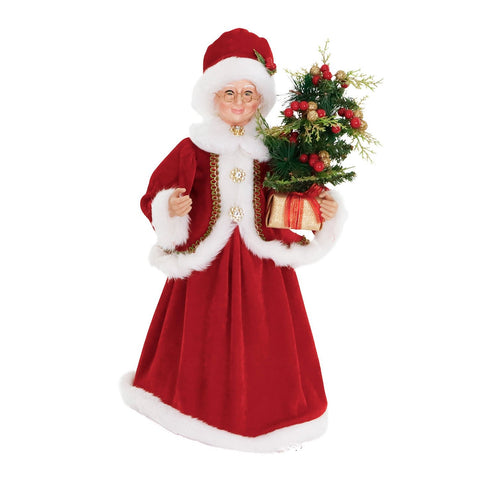 GOODWILL Statuina Signora Natale in resina e tessuto H45 cm