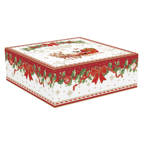Easy Life Ciotola di natale in porcellana + box "Christmas Heritage" D15xH5 cm