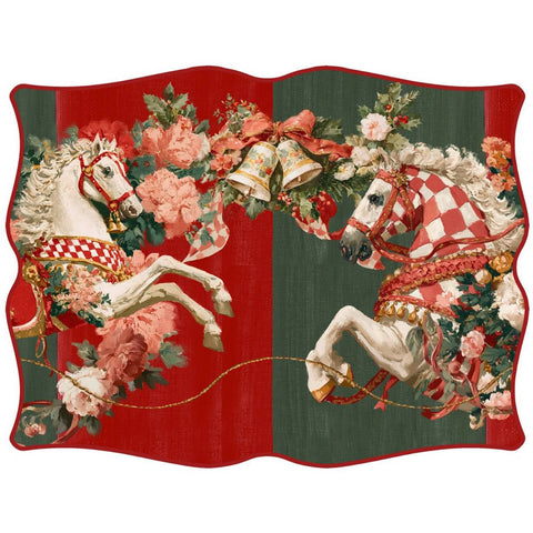 Blanc Mariclò Set 2 tovagliette americane di natale in vinile "Calessi e Calessini" 31x45 cm