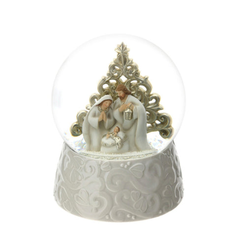 Hervit Snow globe nativity porcelain 10x16 cm