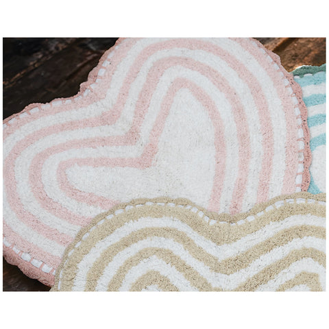 L'Atelier 17 Heart-shaped rug with stripes and lace "All Around" 65x65 cm 5 variations (1 unit)