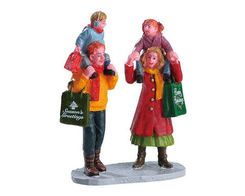 LEMAX Personaggi "Family Christmas Shopping" H8.5×6.6×3.2 cm