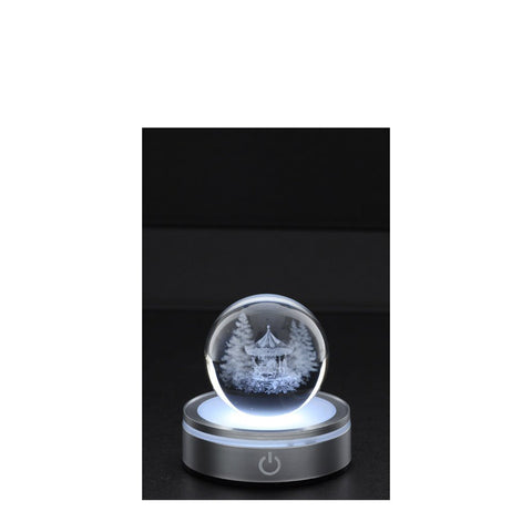 Hervit Sfera natalizia in cristallo Crystal Planet carosello disegno in 3D D6 cm