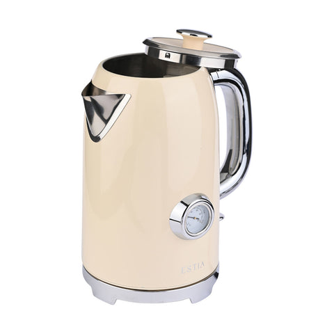 Estia Home Bollitore elettrico in acciaio inox crema "Epoque Retrò" 2200w 1.7lt