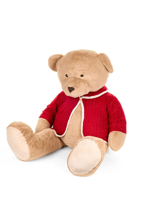 Nuvole di Stoffa Peluche de Noël ours avec veste rouge H80 cm
