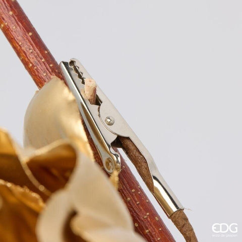 EDG - Enzo De Gasperi Decoro natalizio con clip Peonia lucida D17 cm 3varianti (1unità)