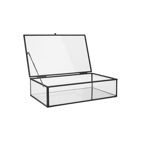 Estia Home Scatola Porta oggetti in vetro specchio e metallo 24x14xH6 cm
