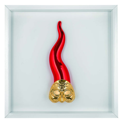 Bongelli Preziosi Quadro Corno Pulcinella, Made in Italy 33x33 cm