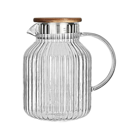 Estia Home Brocca in vetro con coperchio in legno "Allure" 1300 ml