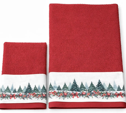 Clodette Set 2 asciugamani di Natale in spugna di cotone "Cortina" 3 varianti(2 unità)