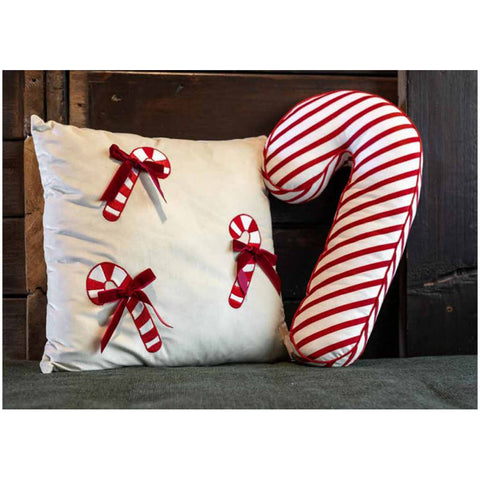 L'Atelier 17 Set 2 Cuscini di natale Bastoncini di zucchero 45x45 cm/27xH46 cm