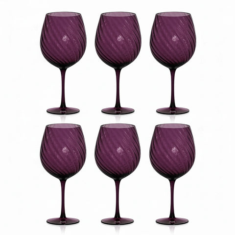 Fade Set 6 Calici da vino in vetro porpora "Braies" 500 ml