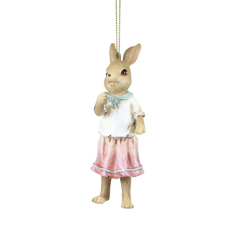 GOODWILL Decoro Coniglio di Pasqua in resina da appendere 11 cm 2 varianti(1 unità) - Angelica Home Stabia