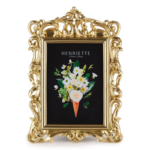 Cadre photo en résine dorée Henriette Royal Champagne "Ostuni" 19,5x28(13×18 cm)