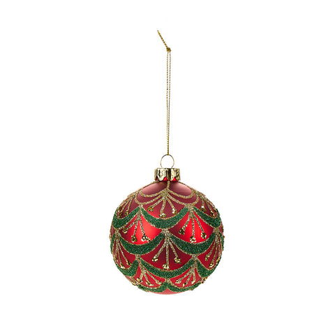 Fabric Clouds Set of 4 "Christmas Card" tree baubles D8 cm 10 variations (1pc)